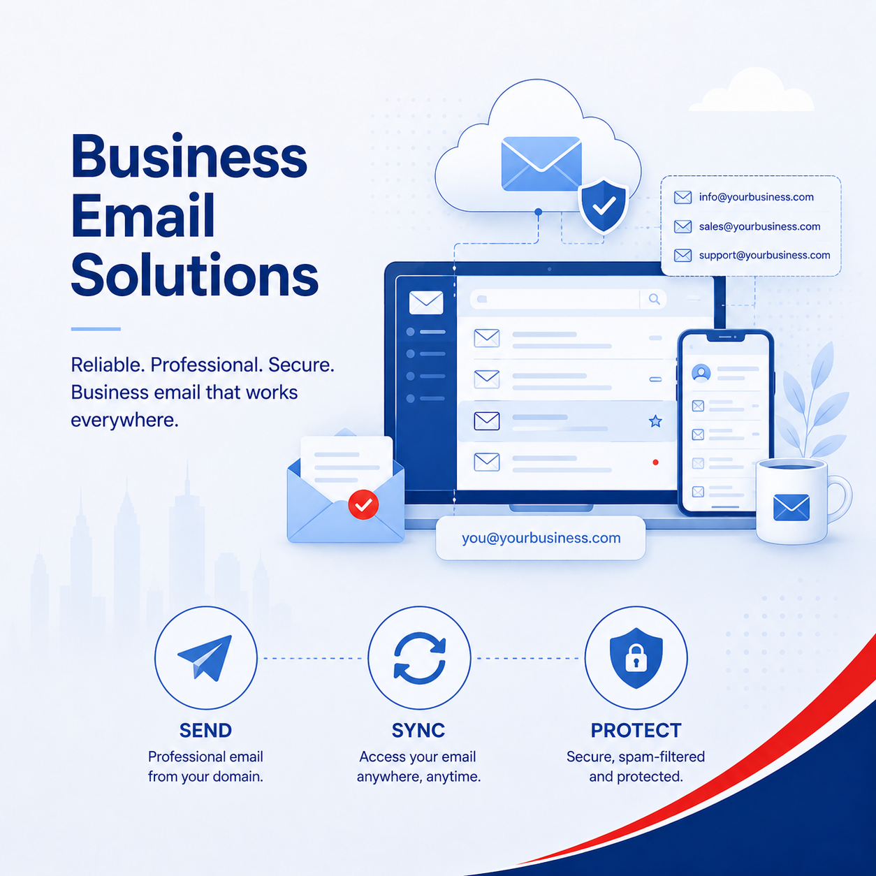 Website contact form and business email delivery support