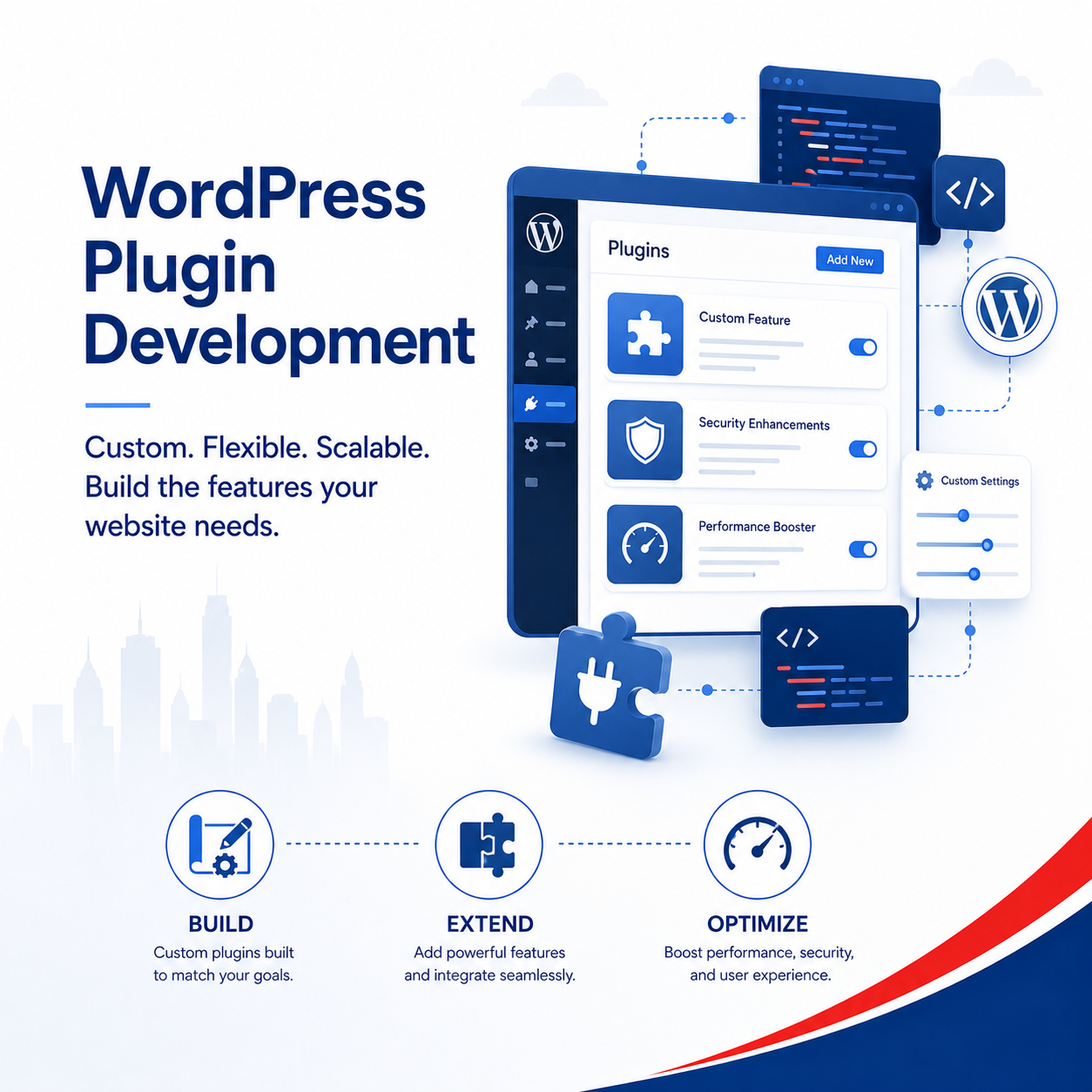 Custom WordPress plugin module added to an existing business website